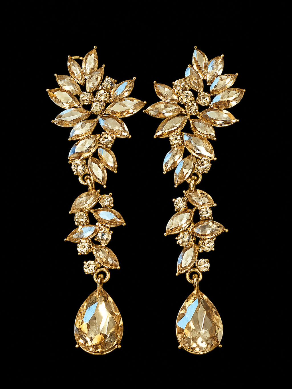 Golden Bloom Chandelier Earrings Collection