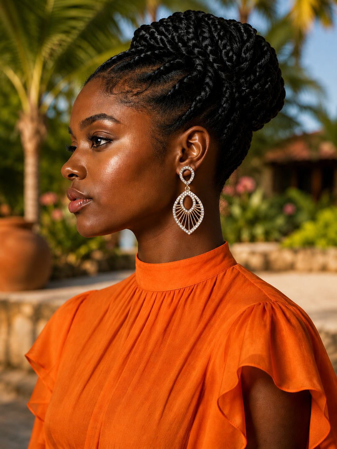 Golden Oasis Statement Earrings